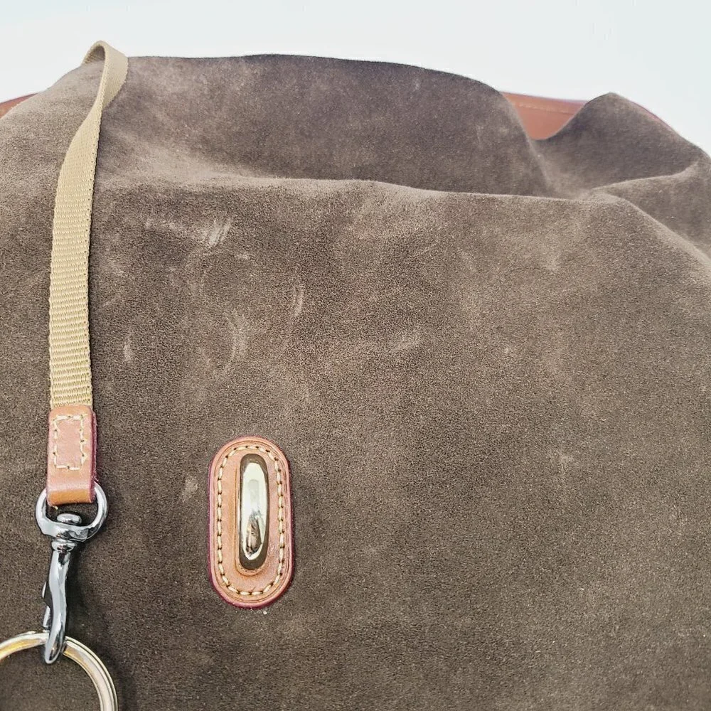 Dooney & Bourke | Large Vintage Chocolate Brown Suede Leather Handbag (One Size)